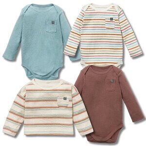 Modern Moments by Gerber Baby Boy Neutral Organic Onesie Bundle - Size 18M